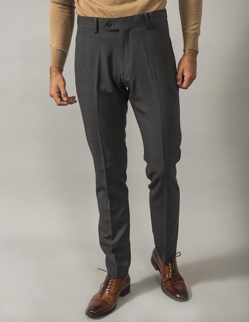 PANTALON VESTIR PUR, 32-34, GRIS MEDIO