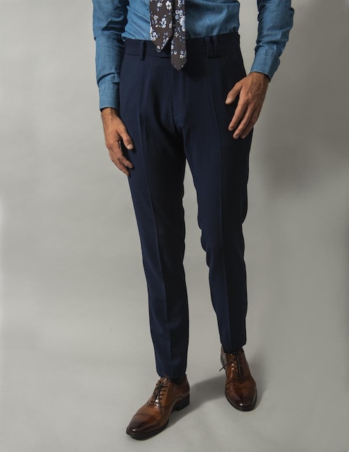 Pantalón de vestir slim de algodón para hombre 1