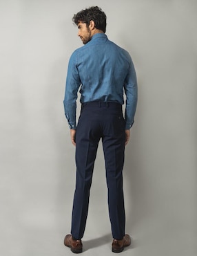 Pantalón de vestir slim Puroego de algodón para hombre