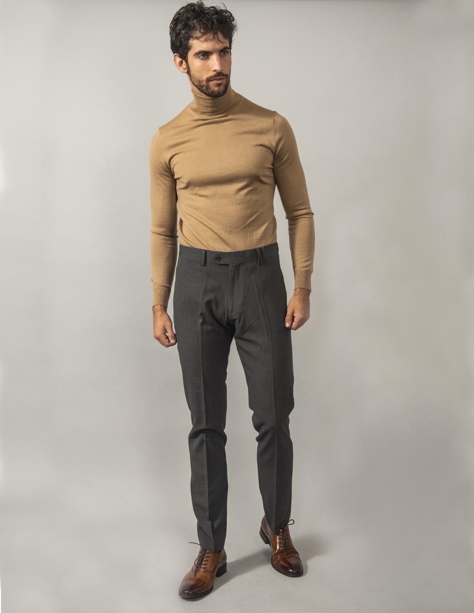 PANTALON VESTIR PUR, 32-34, GRIS MEDIO