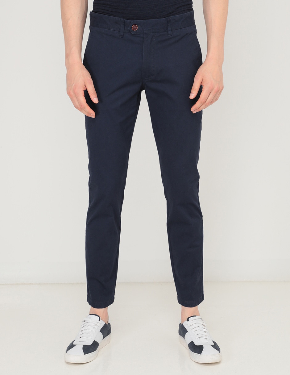 Pantalón chino slim de algodón para hombre