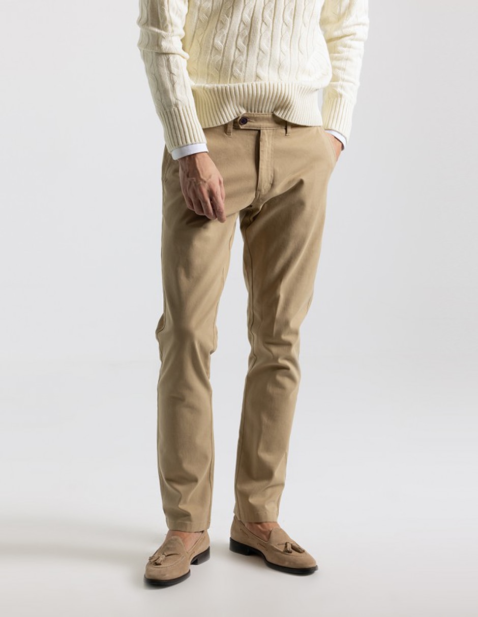 Pantalón chino slim de algodón para hombre Pantalón chino slim de algodón para hombre