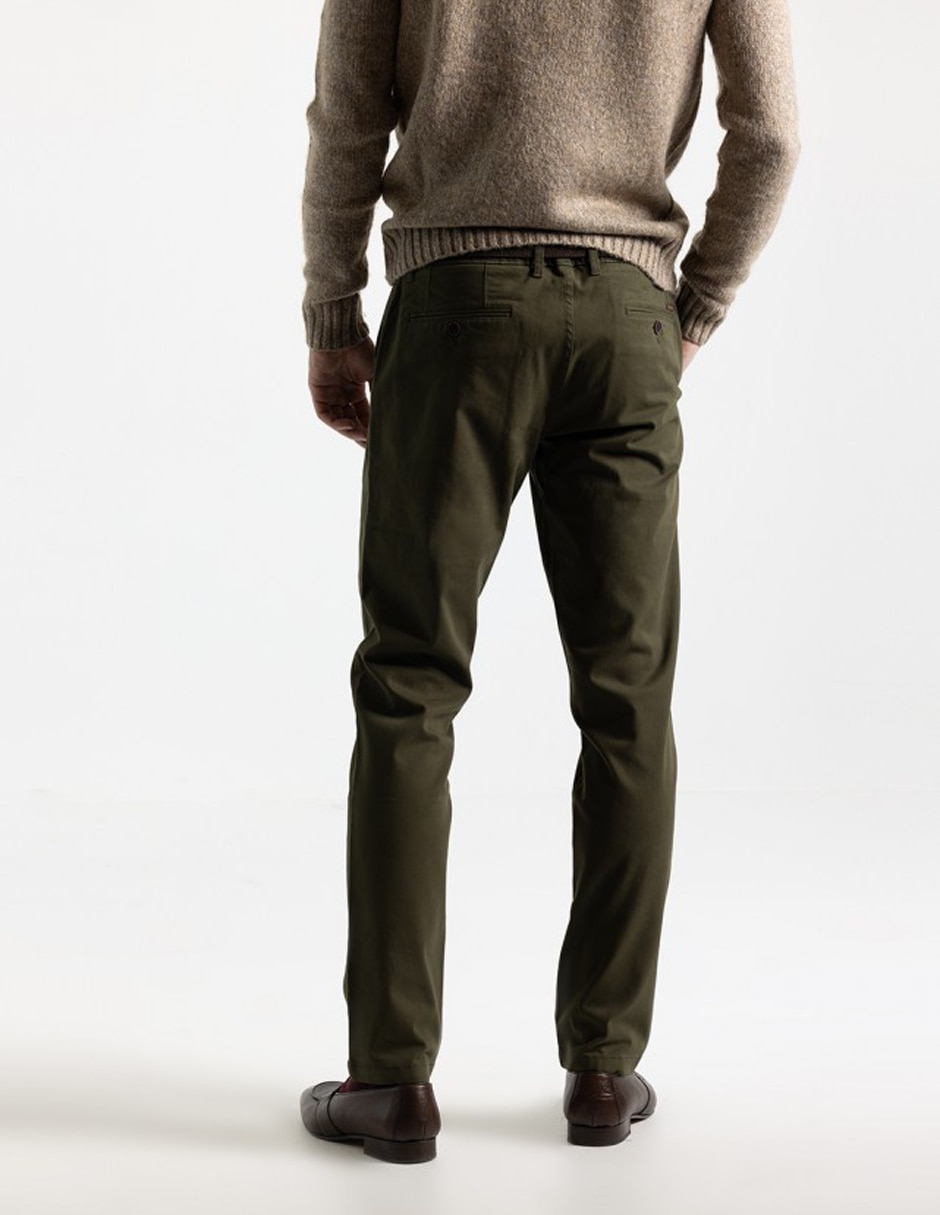 Pantalón chino slim de algodón para hombre 4