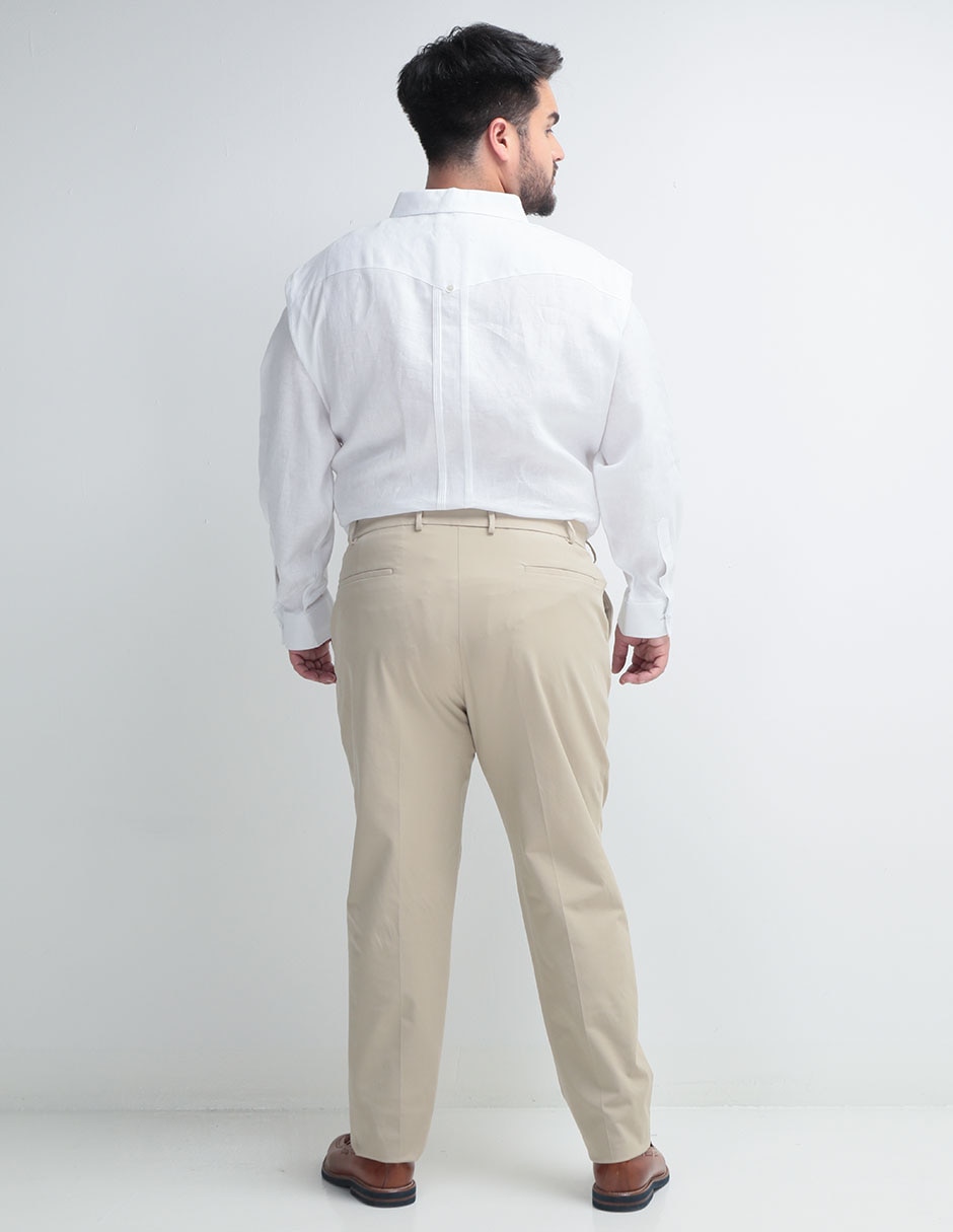 Pantalón de vestir recto de algodón para hombre 2