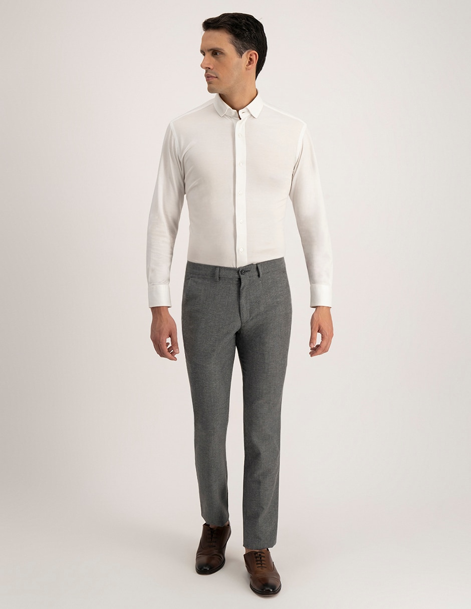 Pantalón de vestir slim de lana para hombre 3