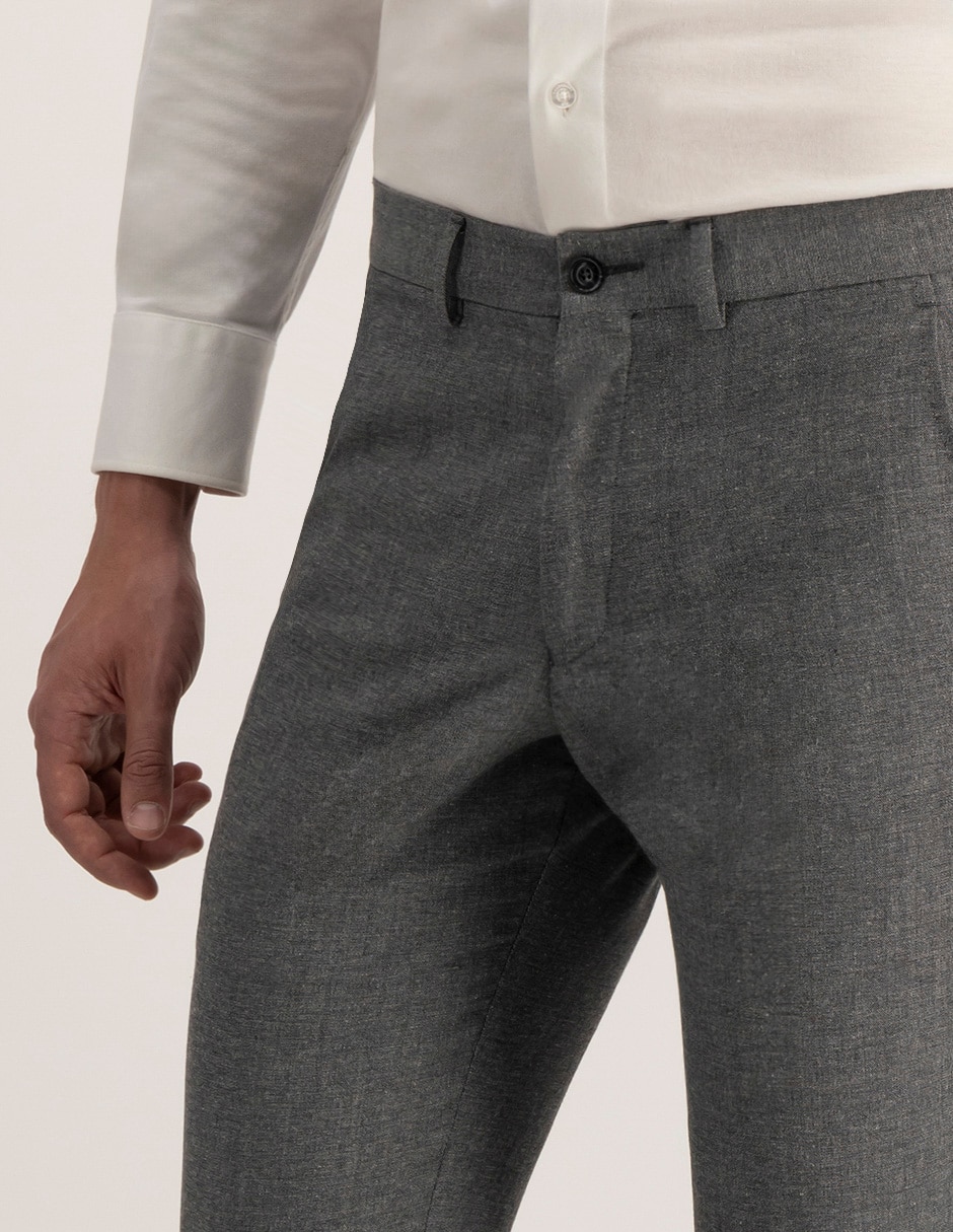 Pantalón de vestir slim de lana para hombre 4