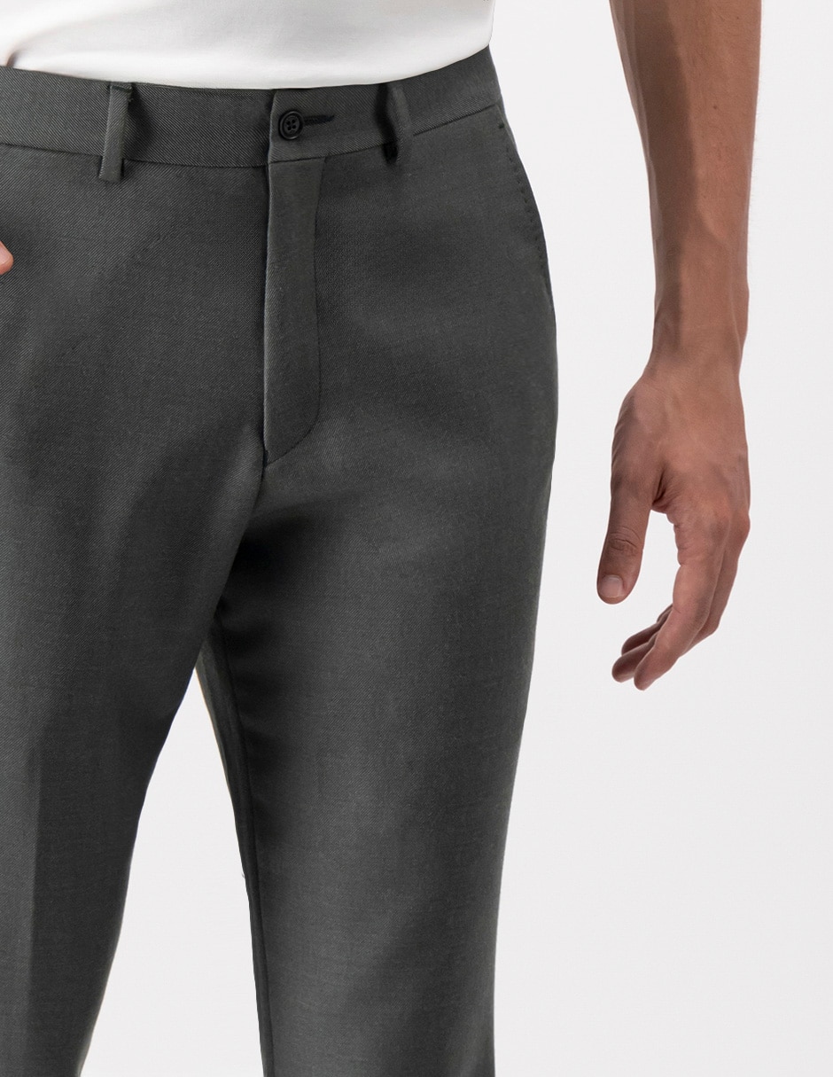 Pantalón de vestir casual slim de lana para hombre 4