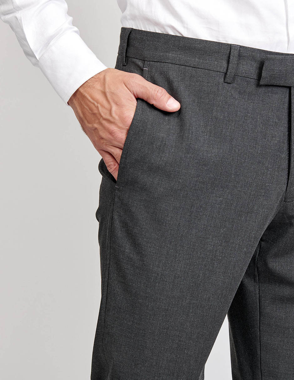 Pantalón de vestir slim de lana para hombre 2