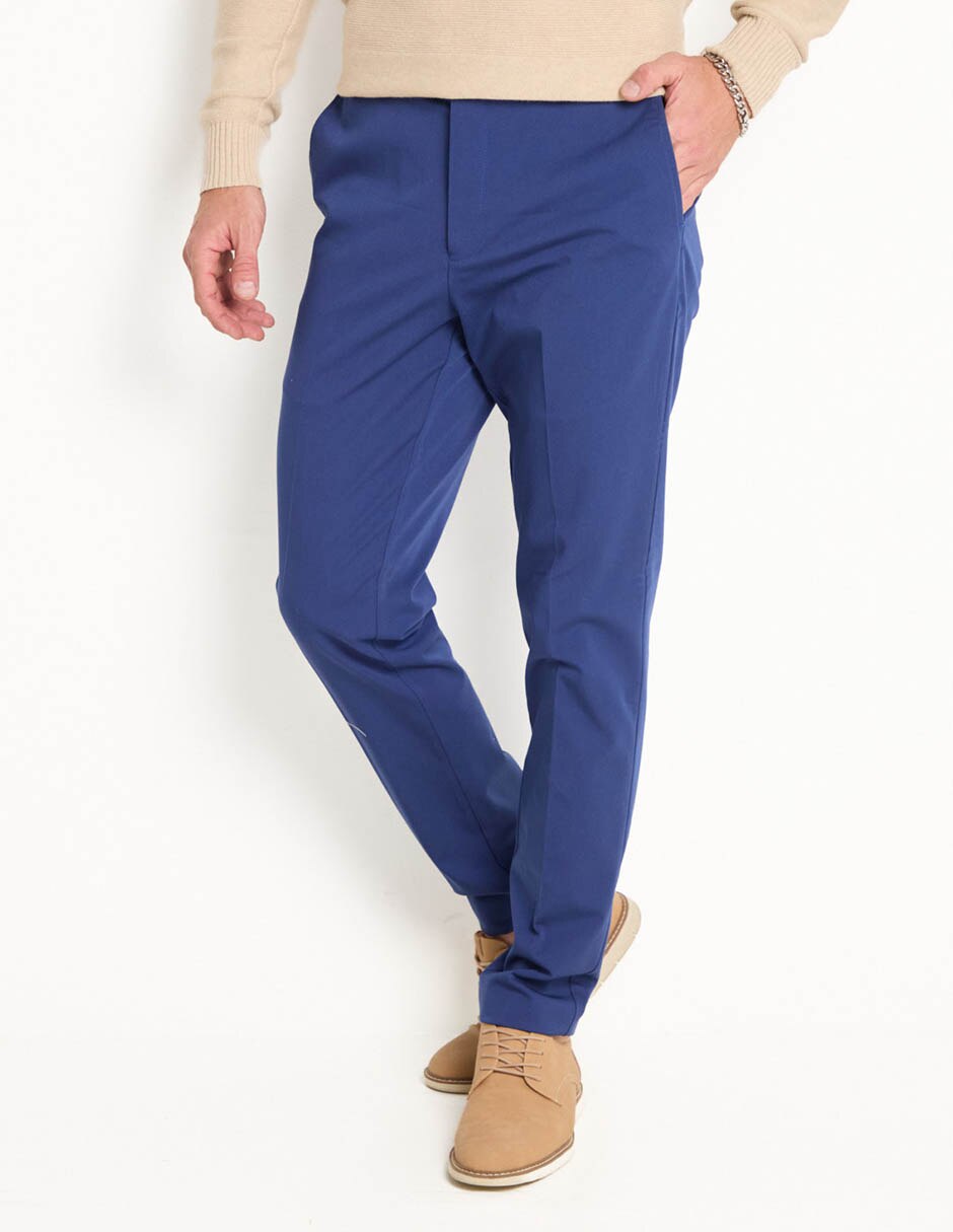 Pantalón de vestir slim de algodón para hombre 1
