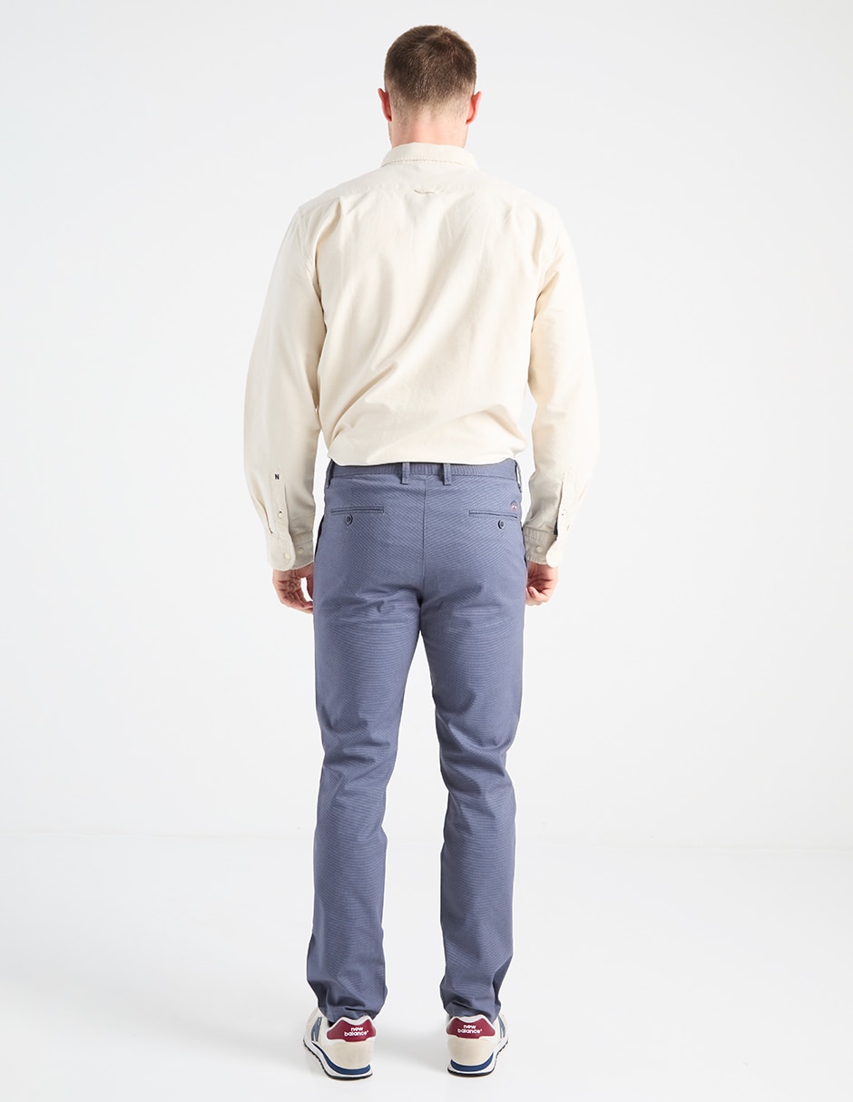 Pantalón business casual de vestir slim de algodón para hombre 2