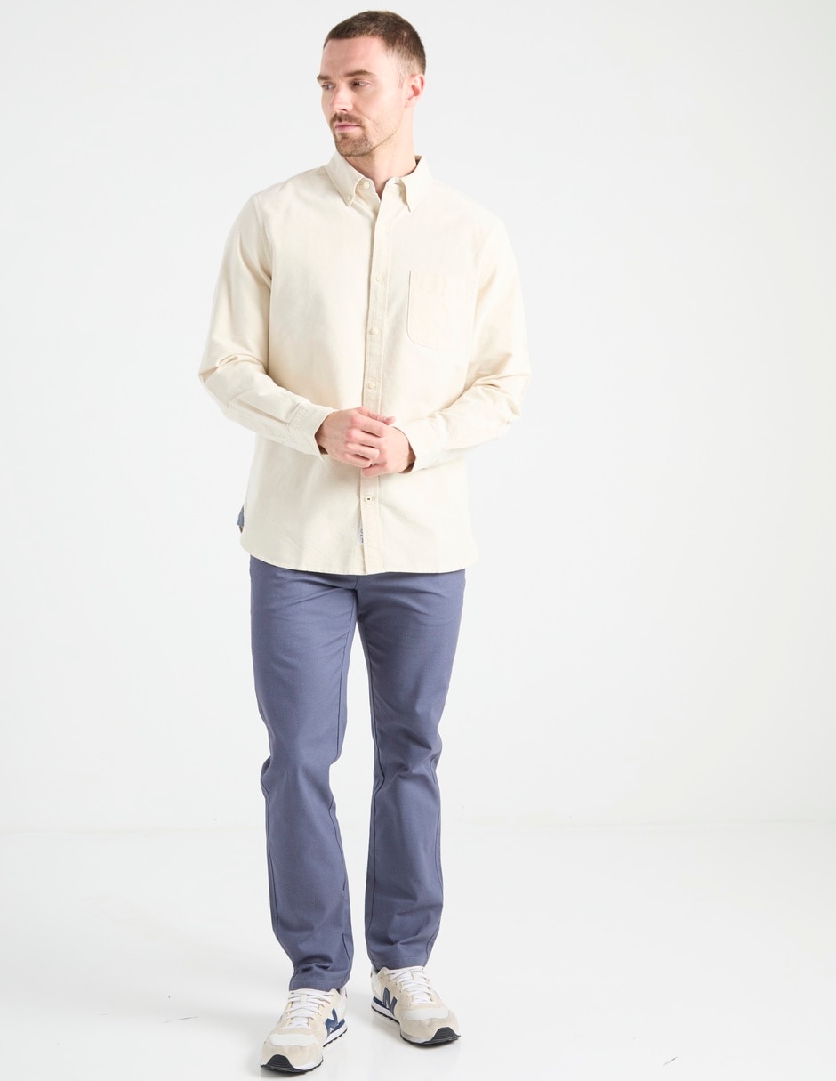 Pantalón business casual de vestir slim de algodón para hombre 3