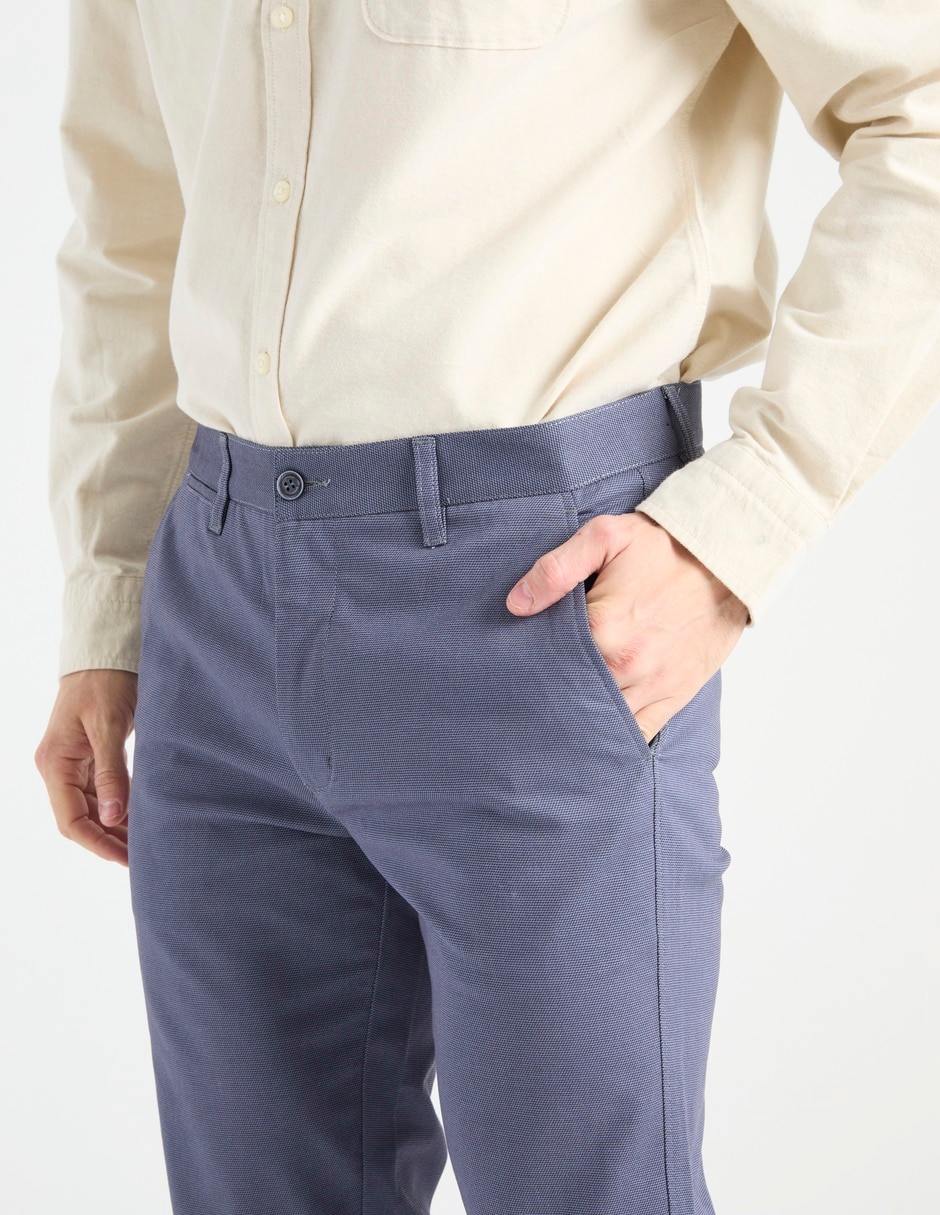 Pantalón business casual de vestir slim de algodón para hombre 4