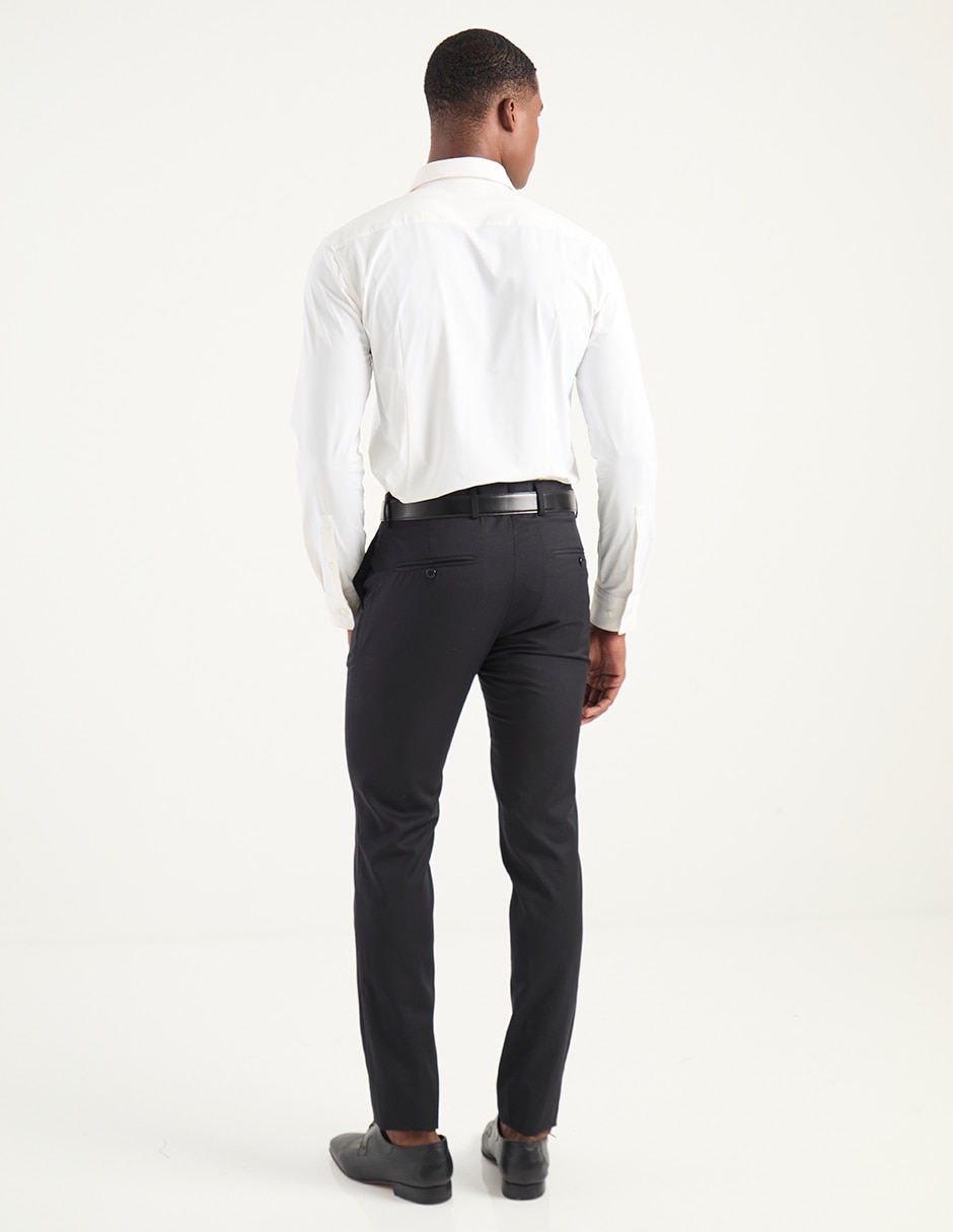 Pantalón de vestir slim de lana para hombre 2