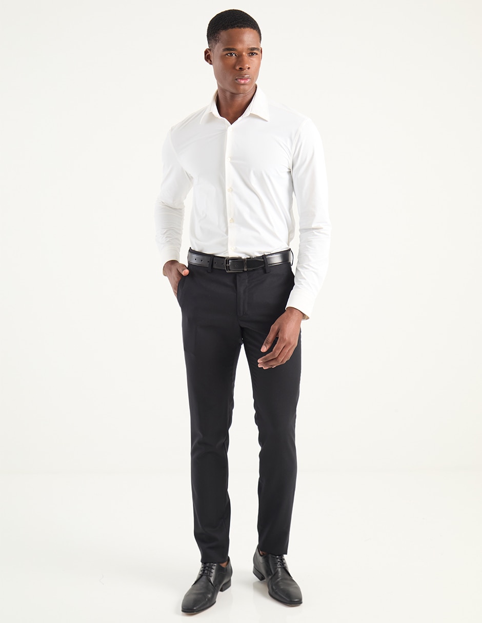 Pantalón de vestir slim de lana para hombre 3