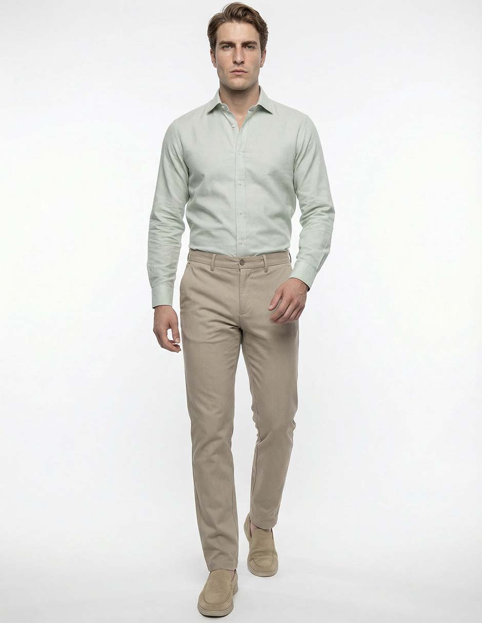 Pantalón de vestir regular de algodón para hombre 3