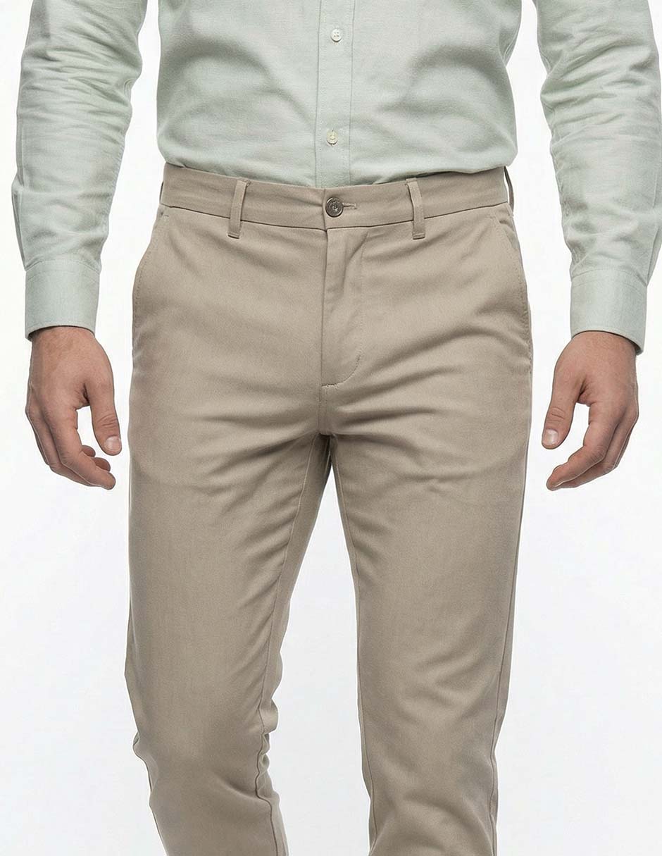 Pantalón de vestir regular de algodón para hombre 4